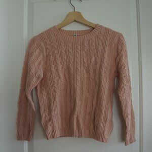 Cotton blend pale pink sweater